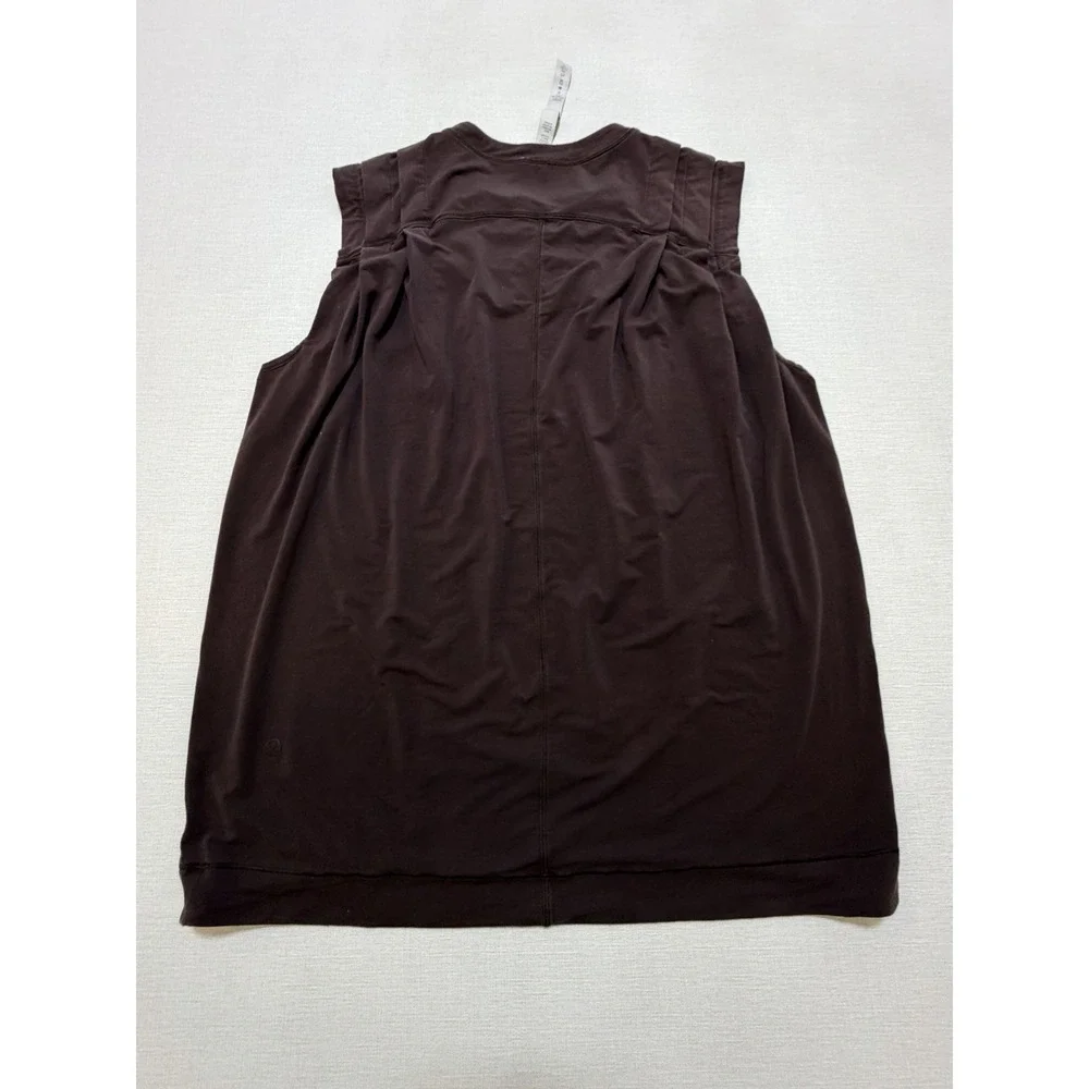 Lululemon Modal Pleated Shoulder Tank Top Women's Size 4 Brown Oversized